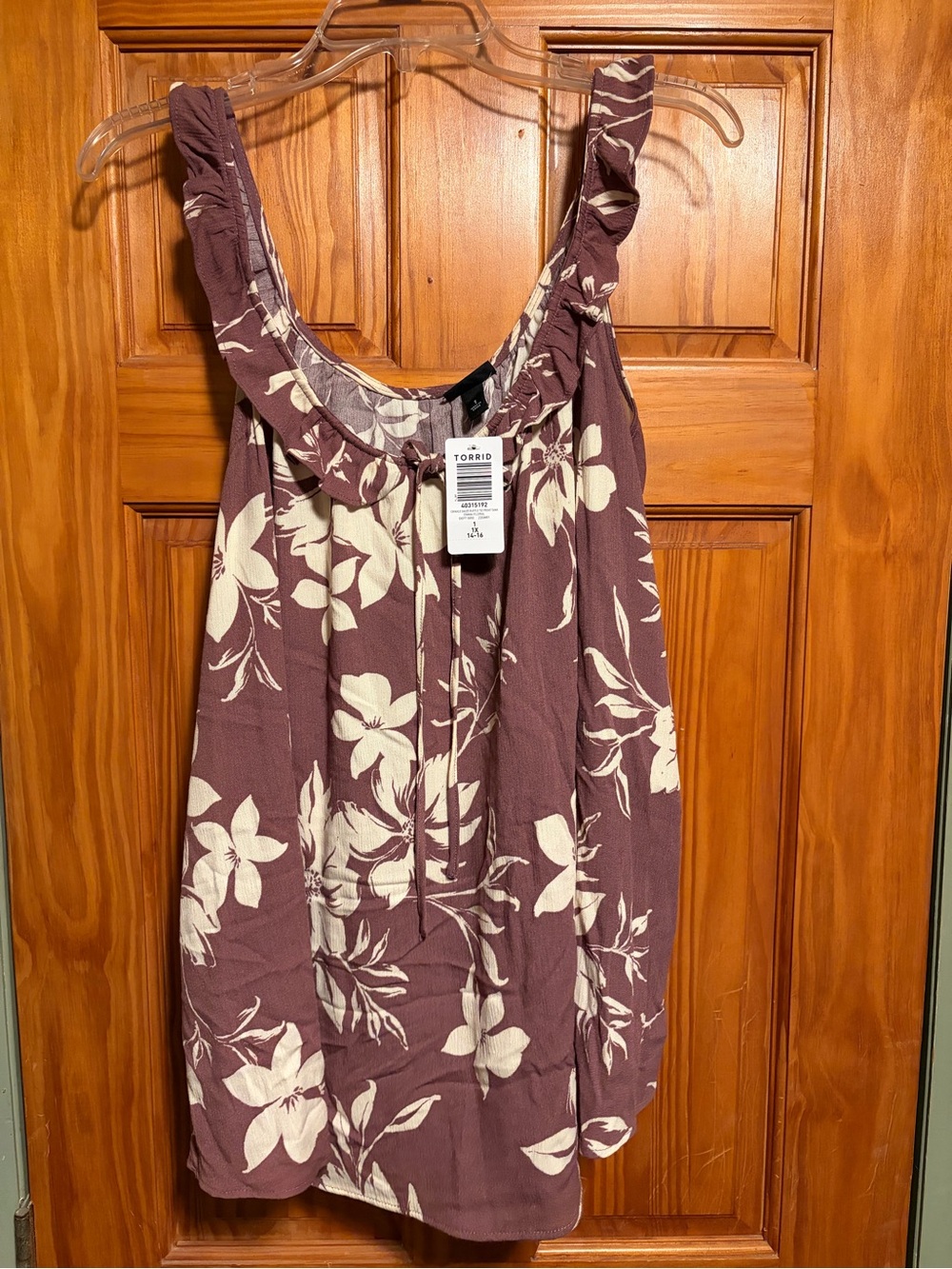 Torrid, size 2, Mauve/Brownish with Ivory Tropical print